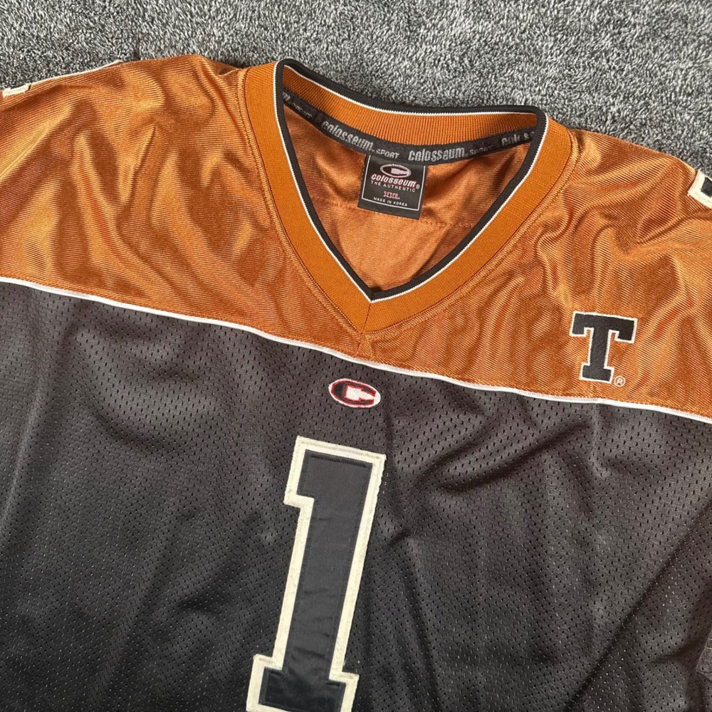 Texas Longhorns Football Jersey Colosseum Mens XXL Black Burnt Orange Mesh #1